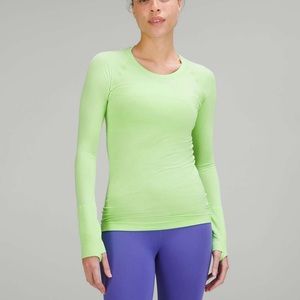 Electric green Lulu swiftly tech long sleeve
